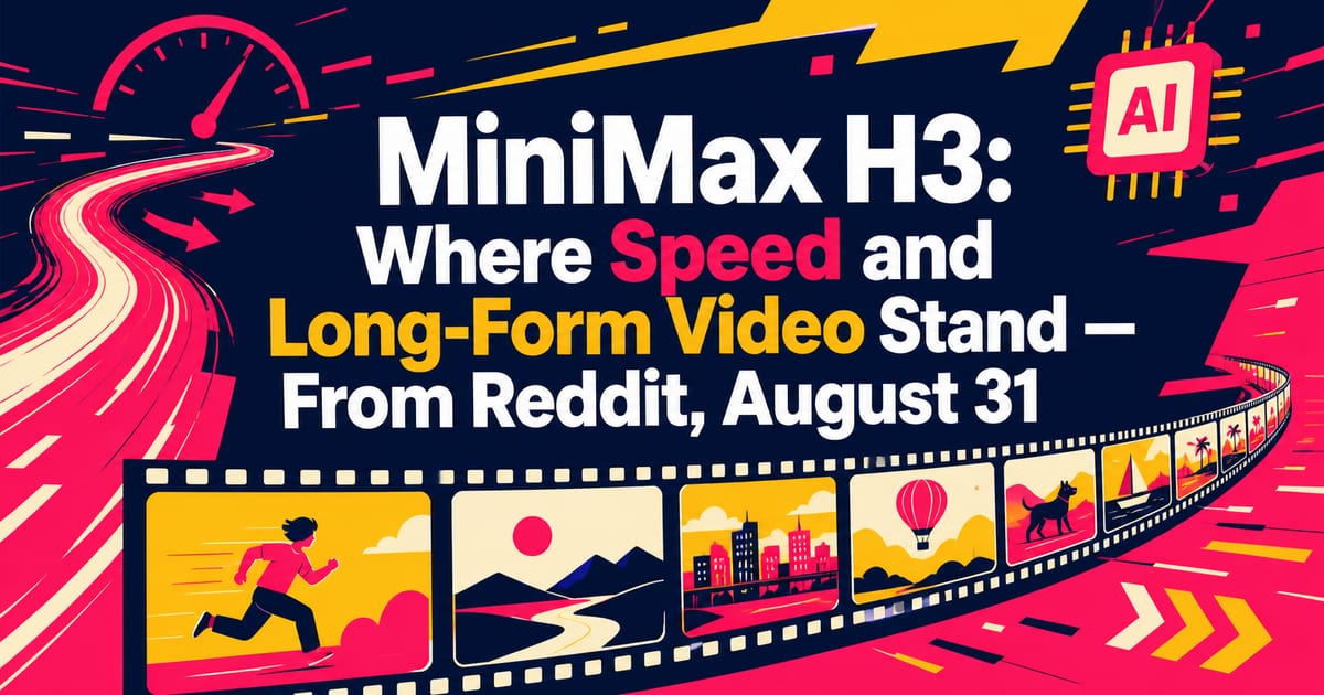 MiniMax H3、速さと長尺化の現在地——8月31日のRedditから