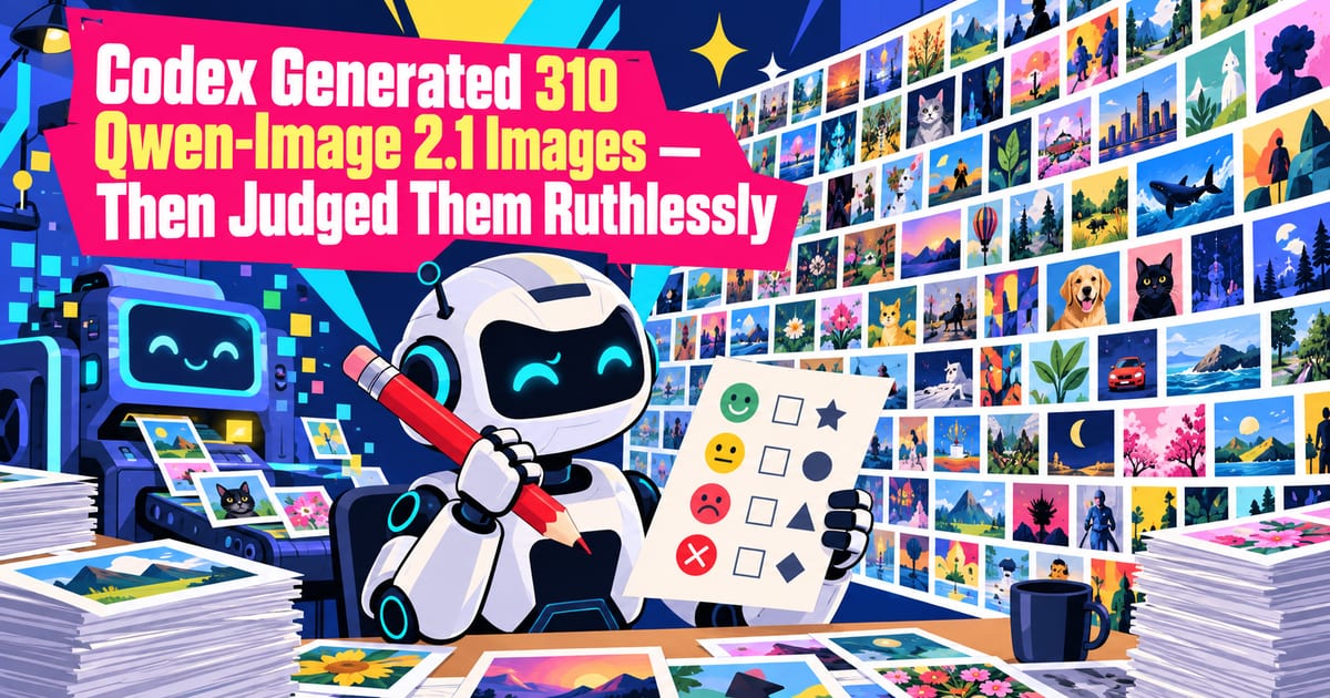 話題のQwen-Image 2.1をCodexに310枚生成させて、超辛口で評価させた