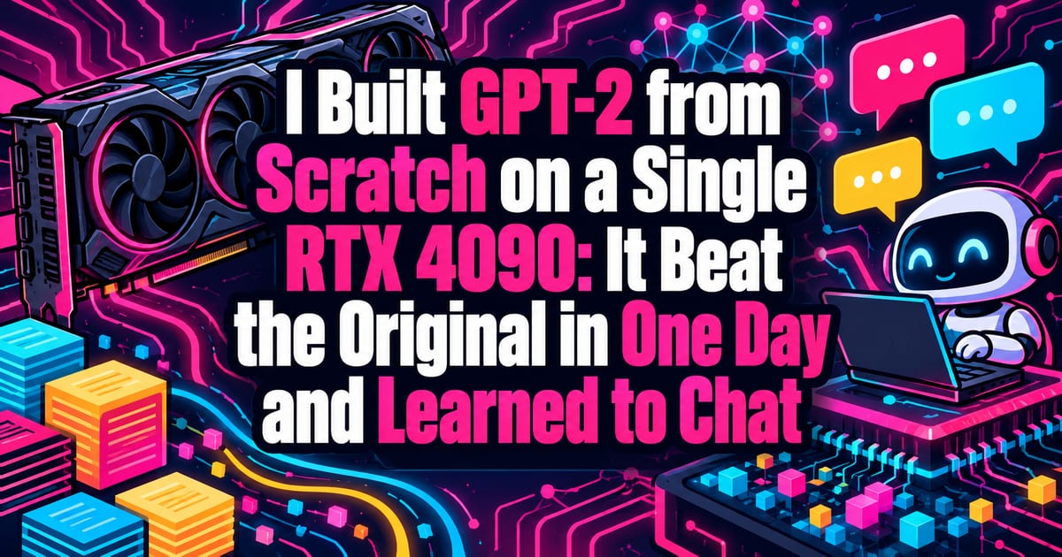 RTX 4090一枚でGPT-2をゼロから作ってみた。1日で本家超え、チャットもできるようにした