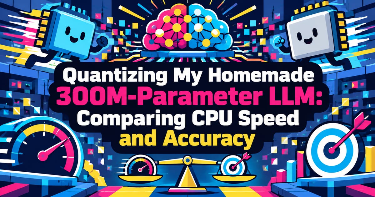 自作の3億パラメータLLMを量子化して、CPUでのスピードと正確さを比べてみた