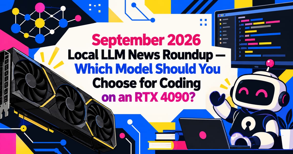 2026年9月のローカルLLMニュースまとめ――RTX 4090でコーディングするなら何を選ぶ？
